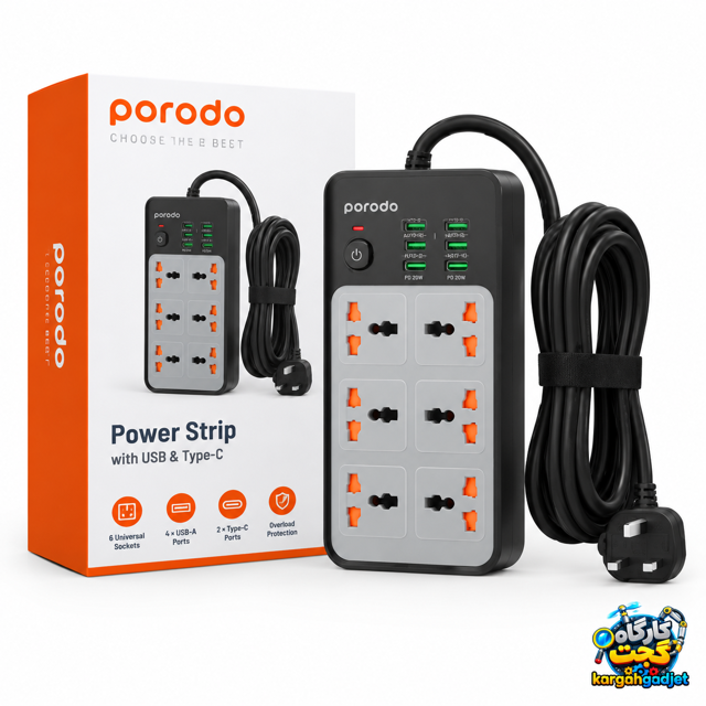 چندراهی برق و محافظ ولتاژ پرودو مدل PDFWCH100BK